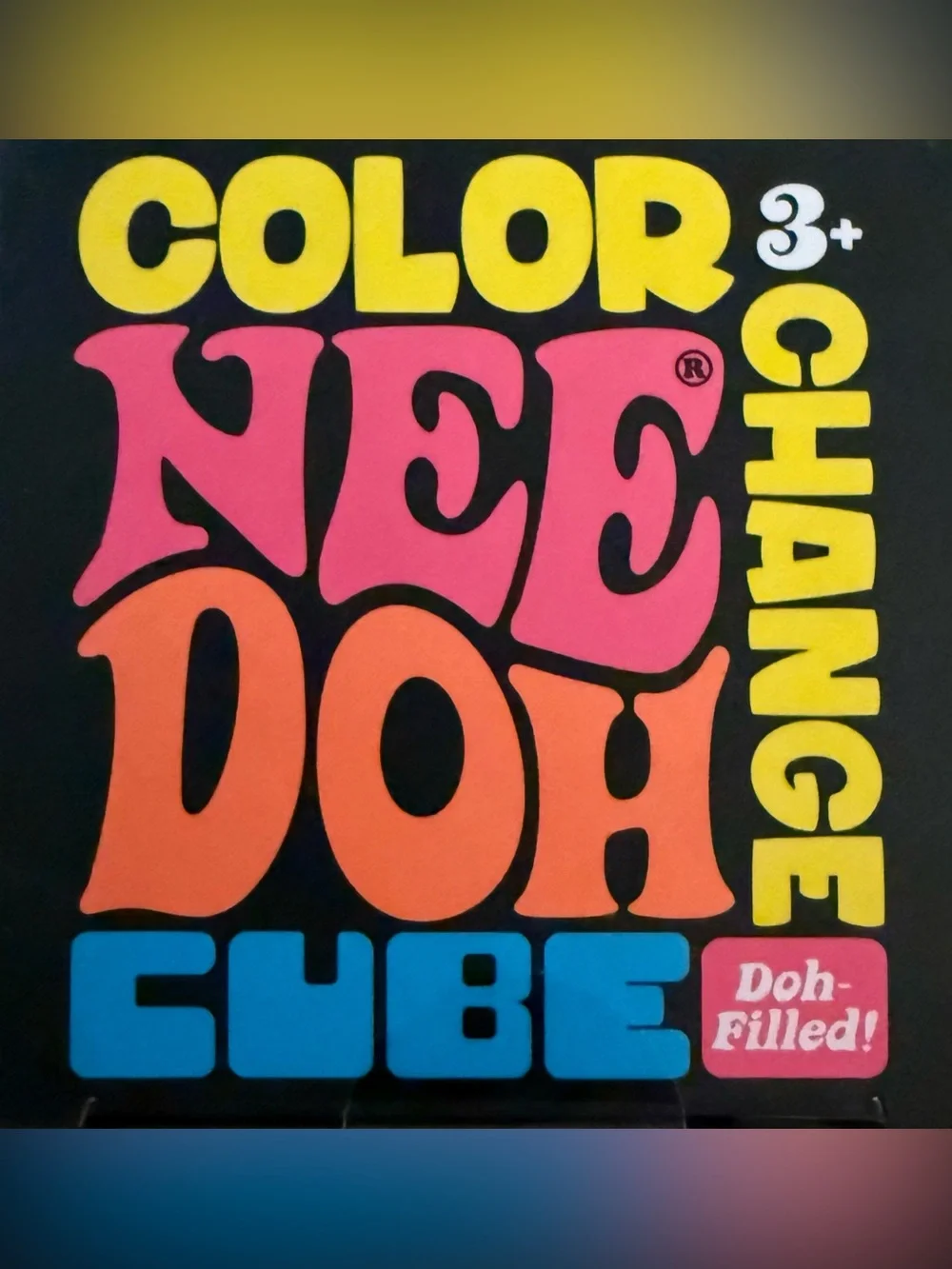 SCHYLLING NEEDOH COLOR CHANGE CUBE BRIGHT YELLOW SQUEEZE TOY TRENDING!! NIB